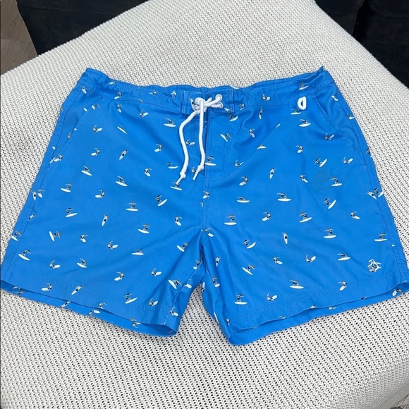 Original Penguin Light Blue Swim Trunks with Seagull Design - Picture 3 of 13